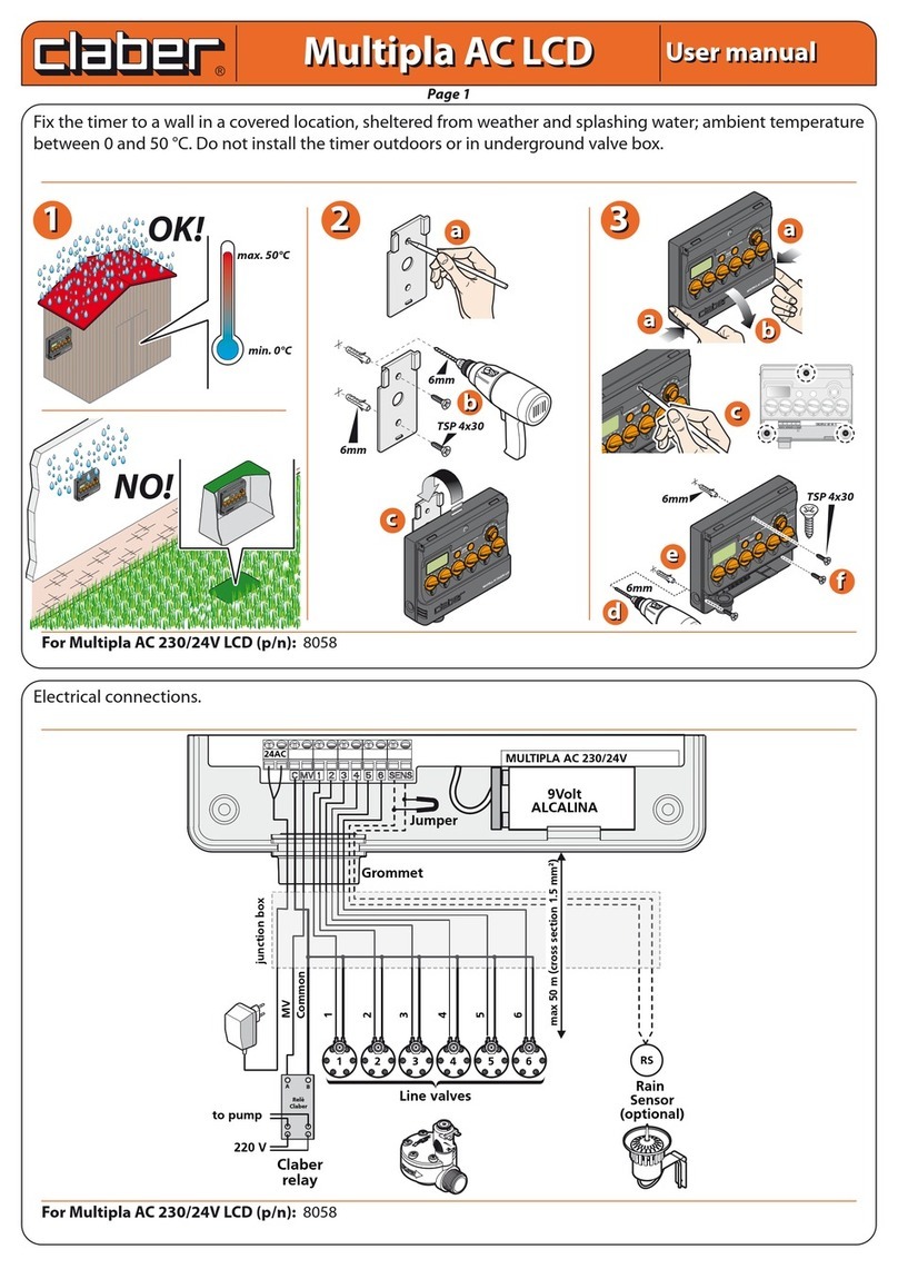 claber Multipla AC LCD user manual