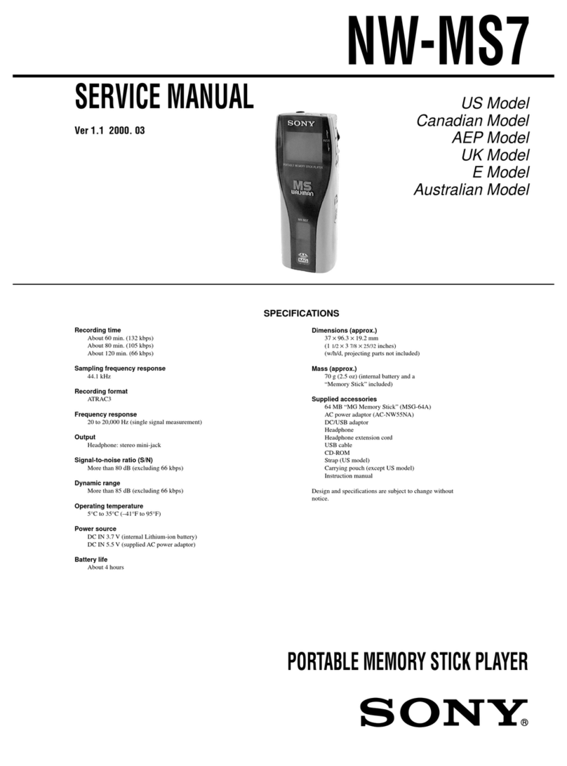 Sony NW-MS7 - Memory Stick Walkman Service manual