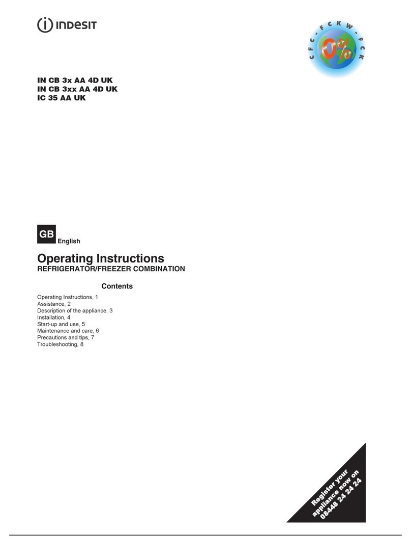 Indesit IN CB 3xx AA xx operating instructions