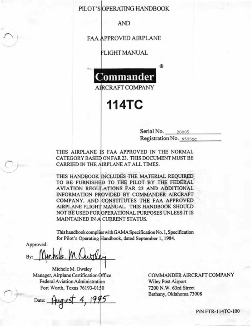 Commander 114TC Operating handbook