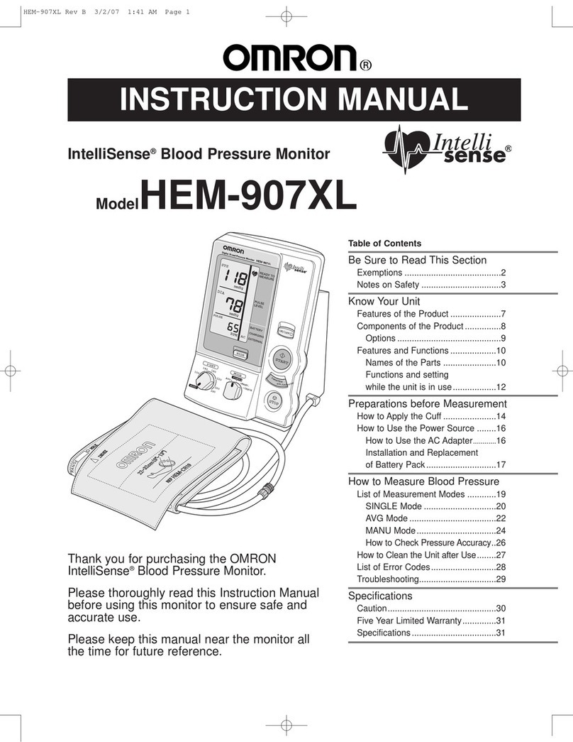 Omron IntelliSense HEM-907XL User manual