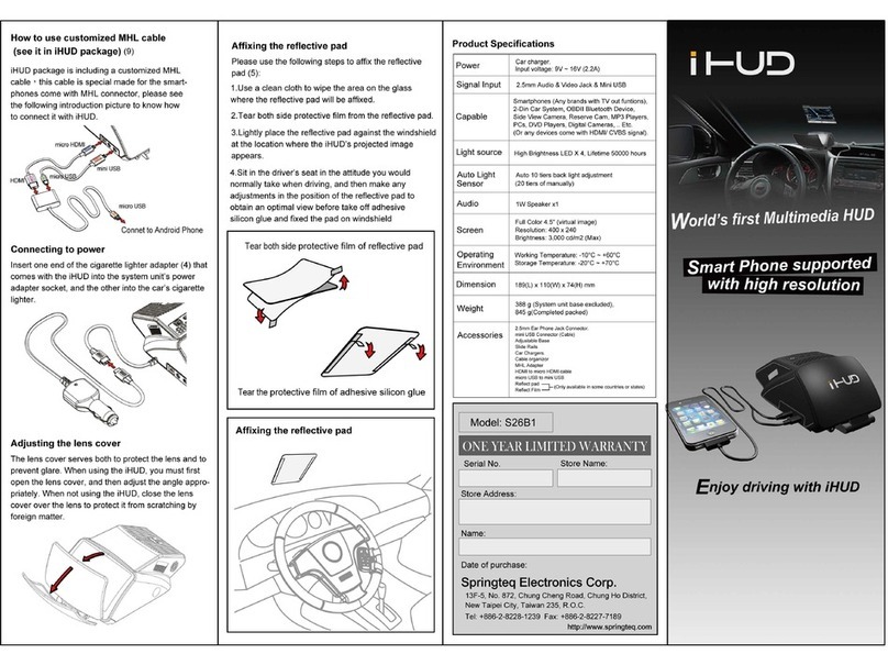 Springteq iHUD S26B1 user manual