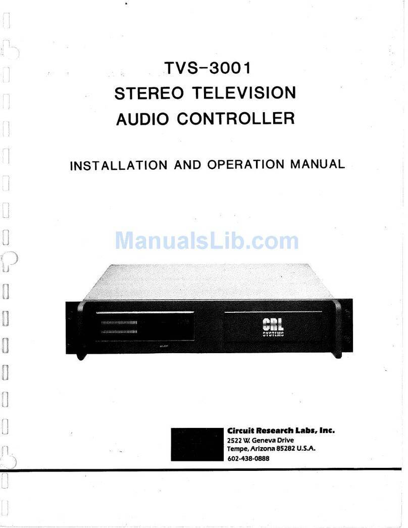 CRL TVS-3001 Installation and operation manual