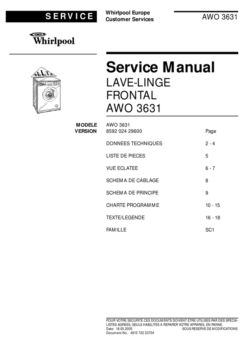 Whirlpool AWO 3631 Service manual