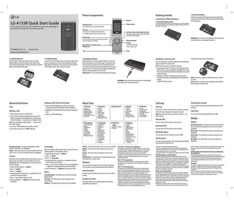 LG A133R quick start guide