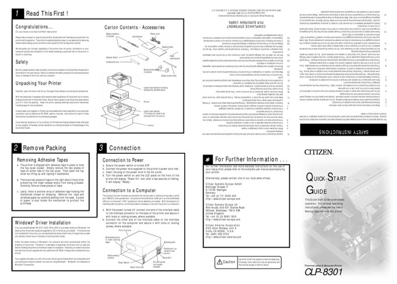 Citizen CLP-8301 User manual Citizen CLP-8301 User manual