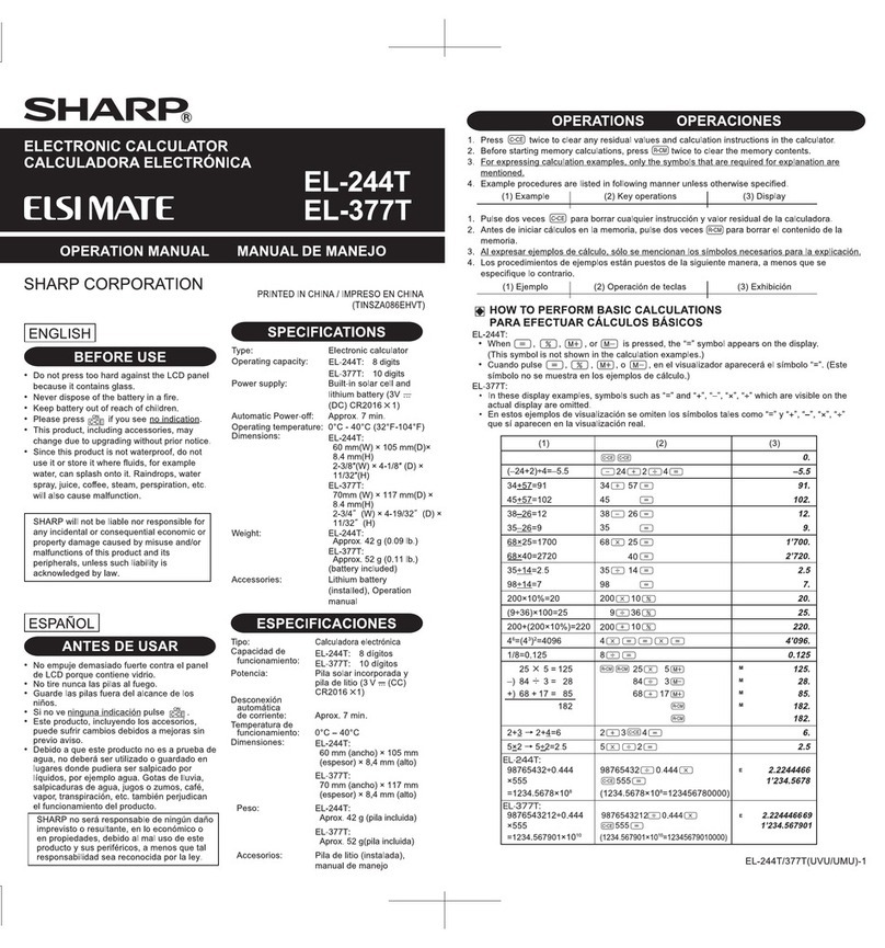 Sharp Elsi Mate EK-244T Operation manual