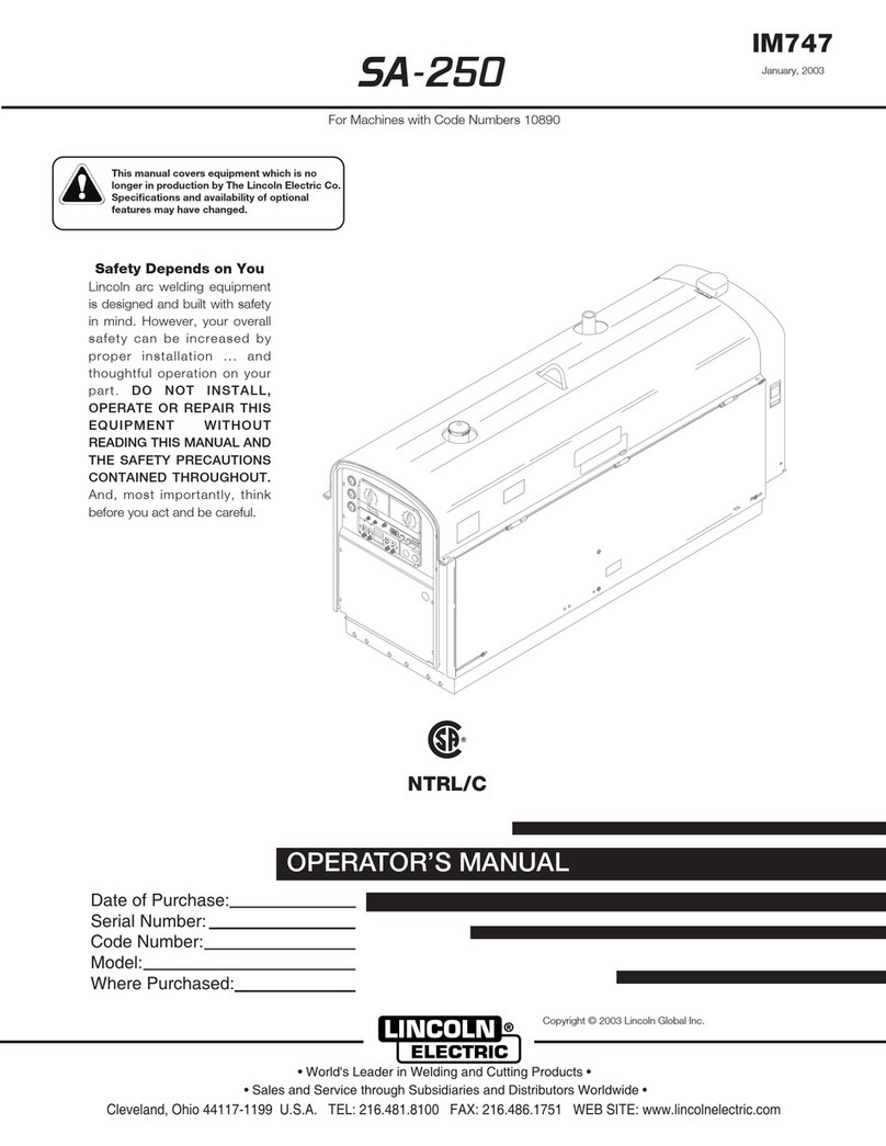 Lincoln Global SA-250 Operator's manual