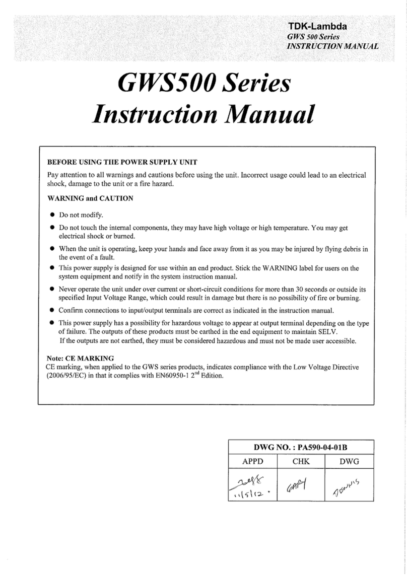 TDK-Lambda GWS 500 Series User manual