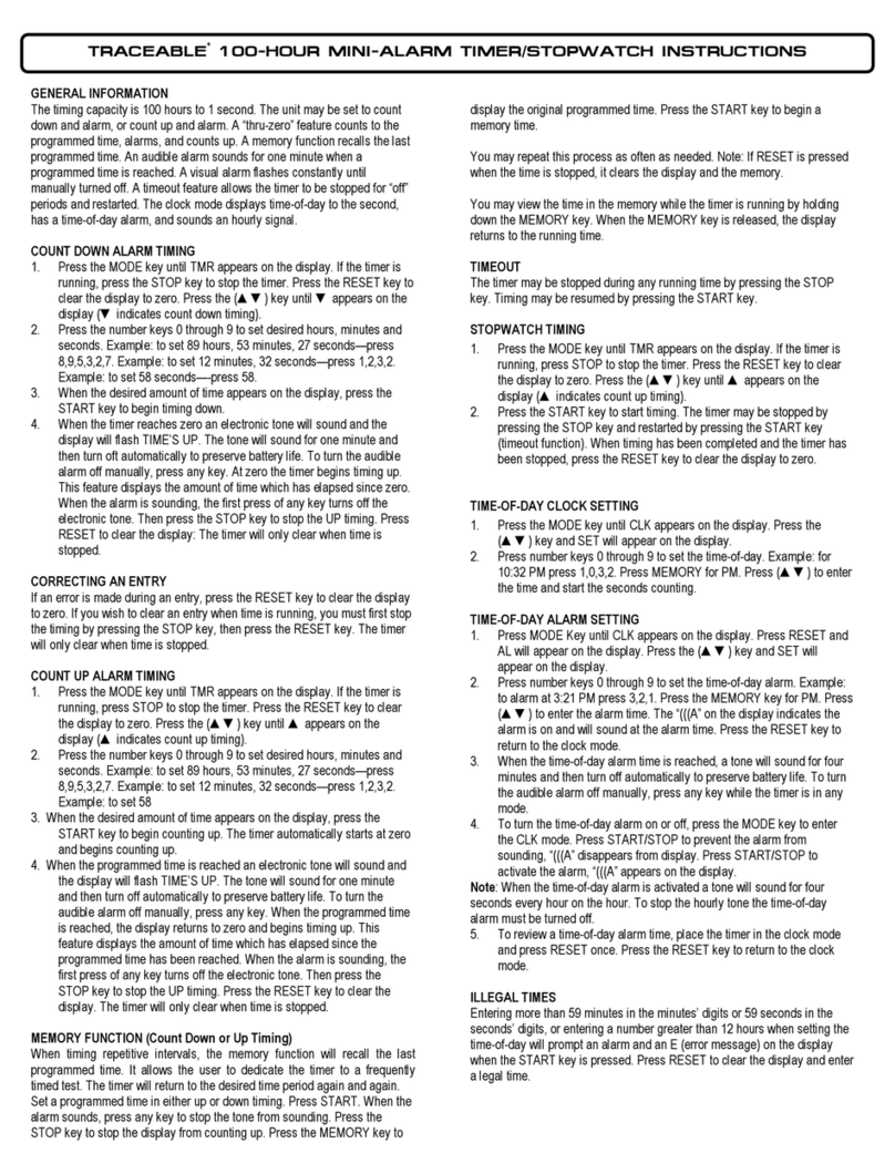 Control Company TRACEABLE User manual