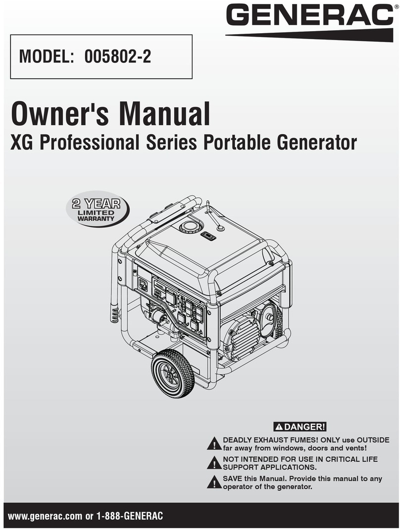 Generac Power Systems 005802-2 XG Professional Series User manual