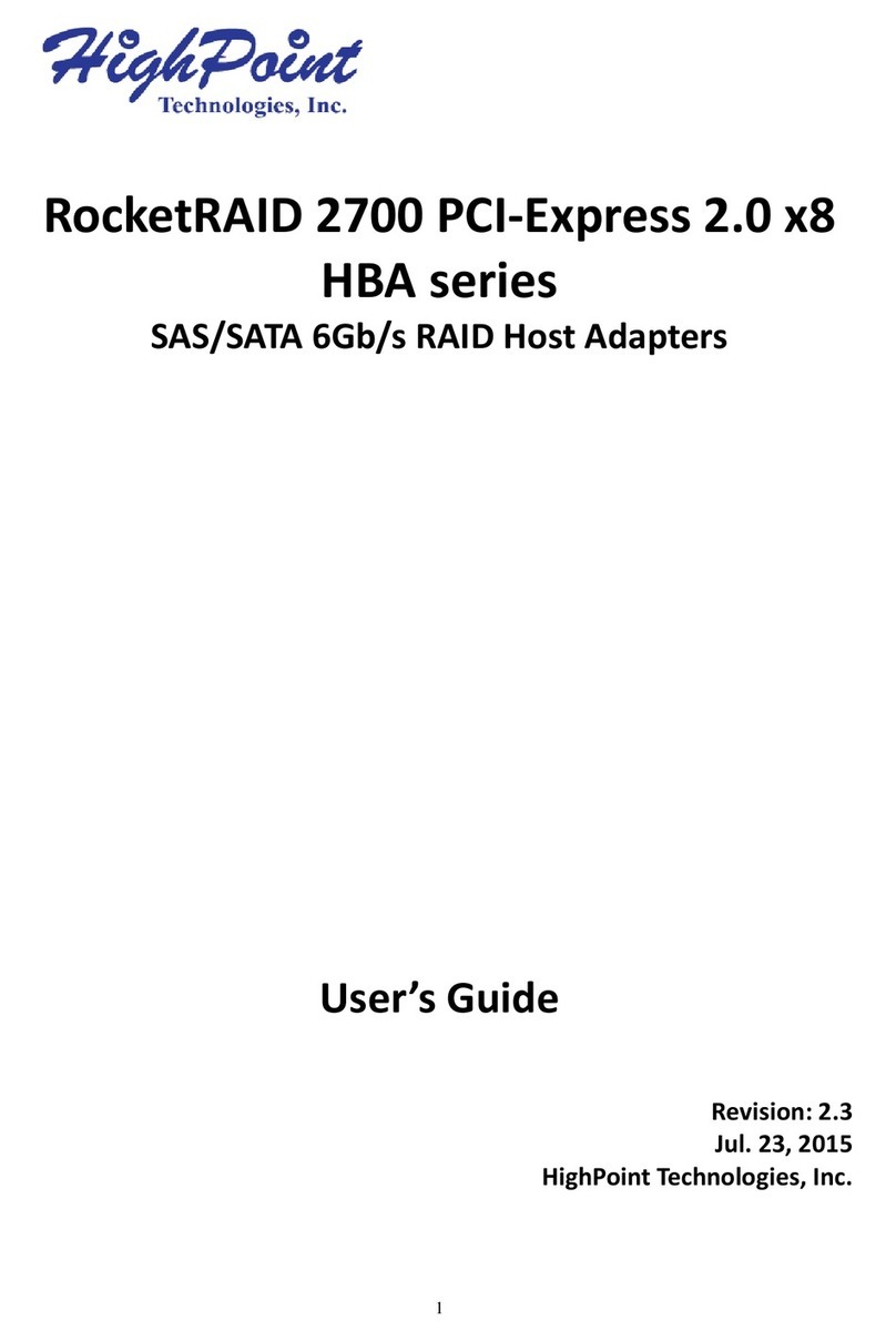 HighPoint RocketRAID 2700 SAS user guide HighPoint RocketRAID 2700 SAS user guide