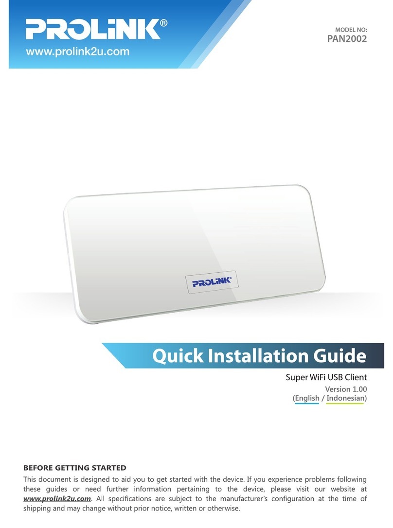 PROLiNK PAN2002 Quick installation guide