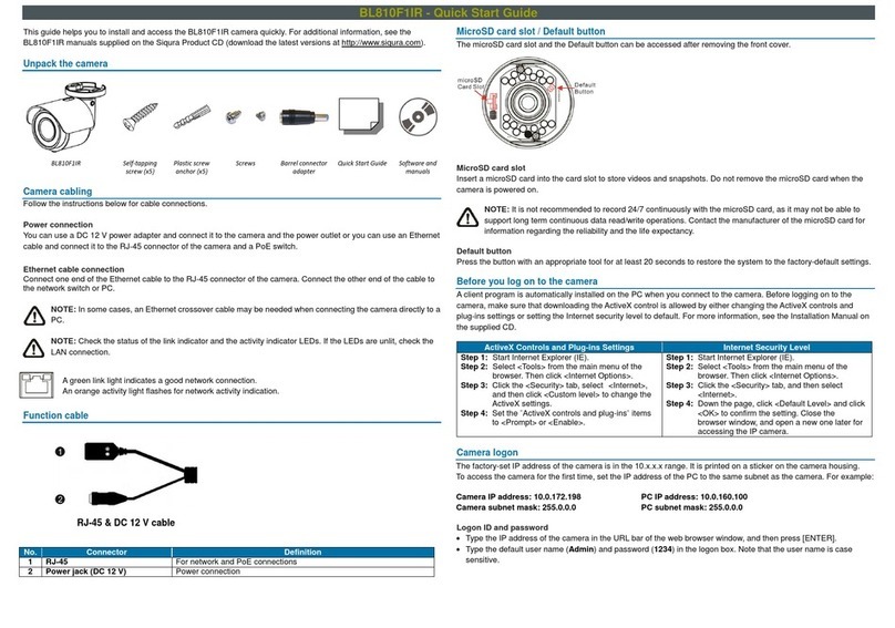 Siqura BL810F1IR User manual
