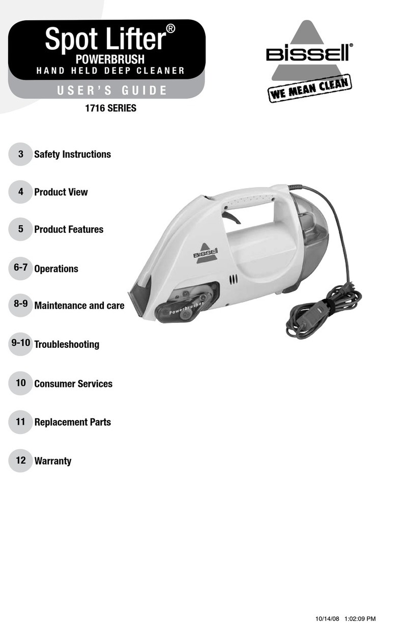Bissell 1716 SERIES Spot Lifter user guide