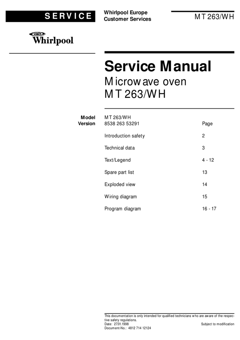 Whirlpool MT 263/WH Service manual