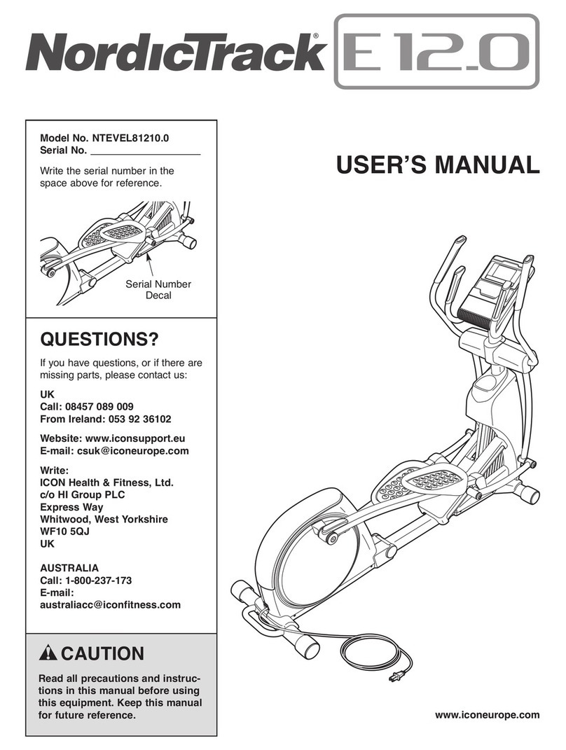 NordicTrack E 12.0 NTEVEL81210.0 user manual