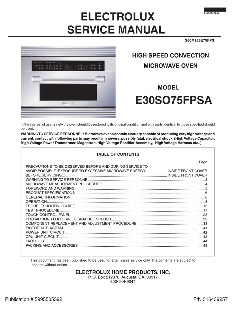 Electrolux E30SO75FPSA Service manual