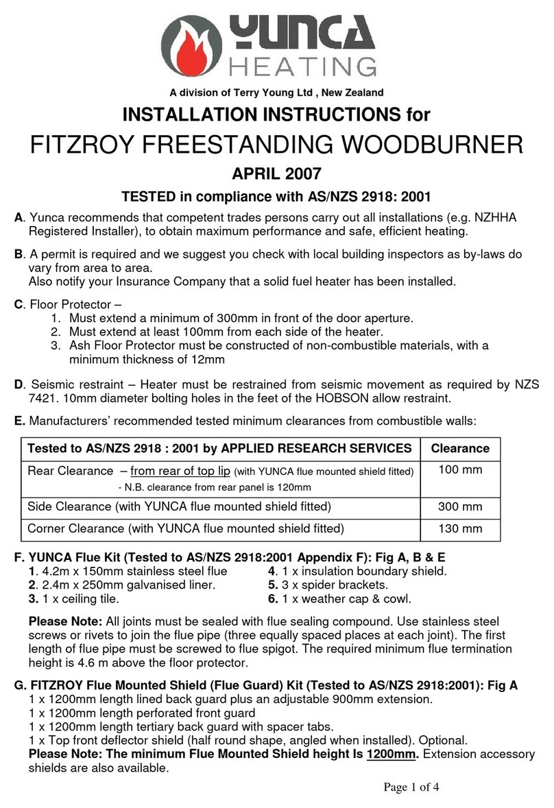 Yunca Heating FITZROY installation instructions
