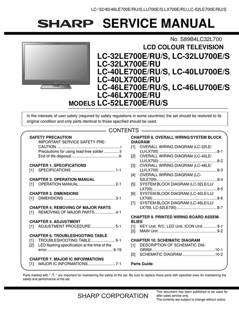 Sharp LC-32LE700E User manual Sharp LC-32LE700E User manual