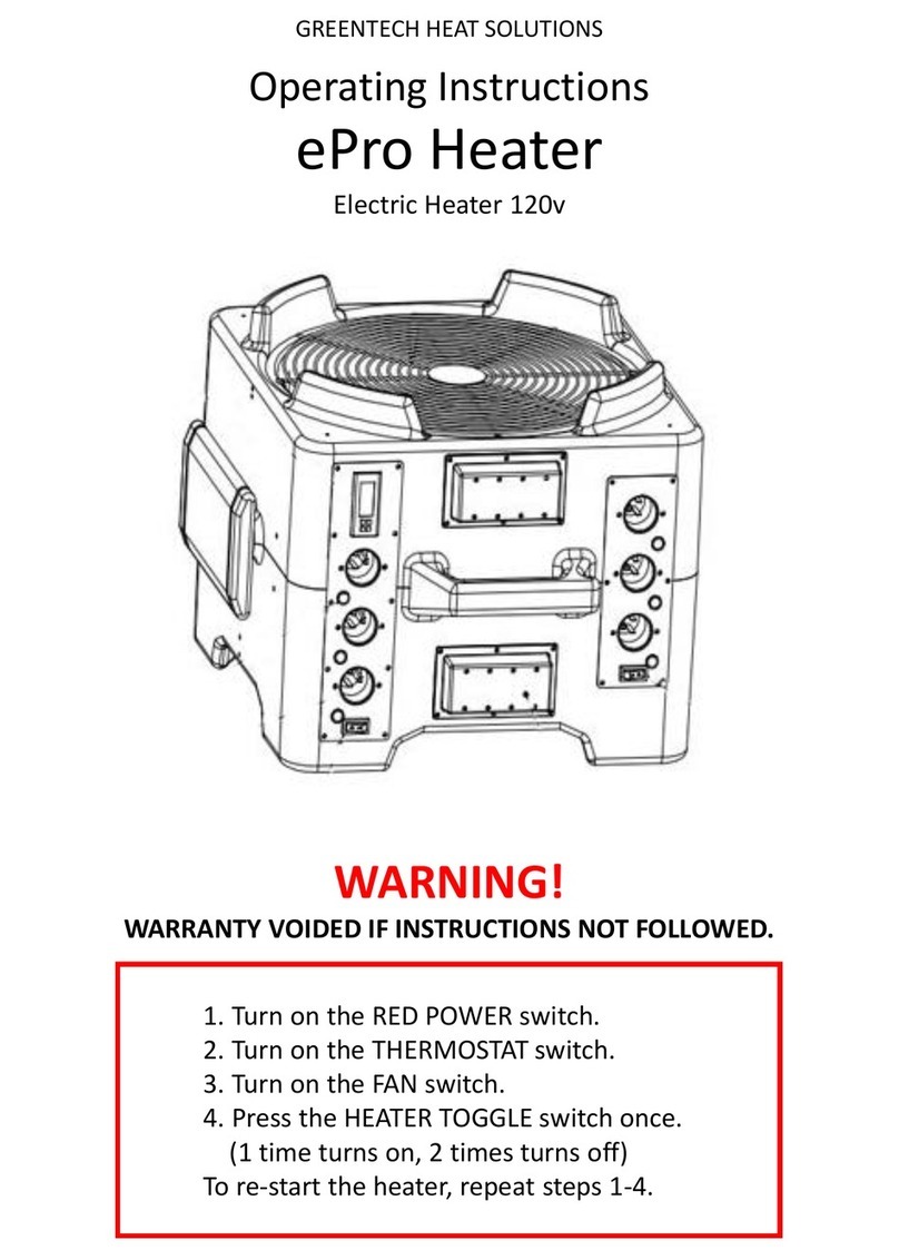 GreenTech Bed Bug ePro Heater operating instructions