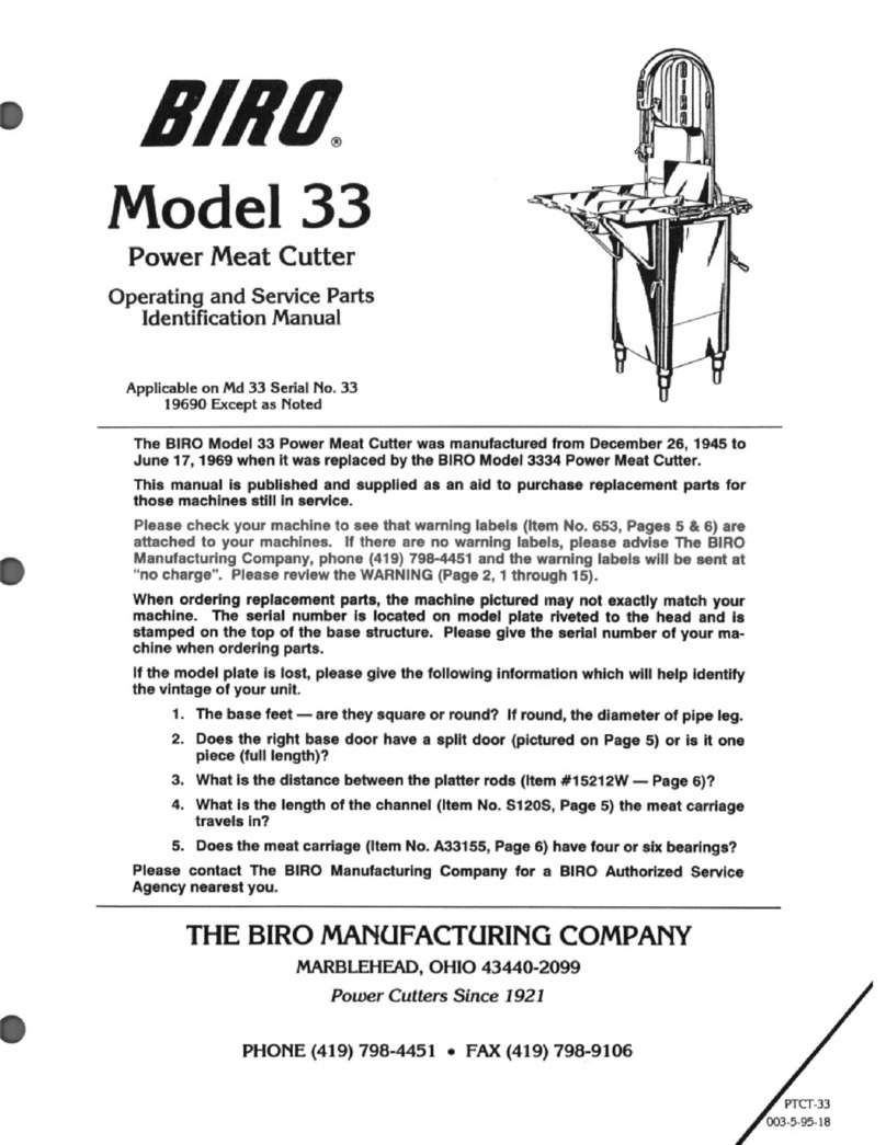 BIRO 33 Operating and service parts