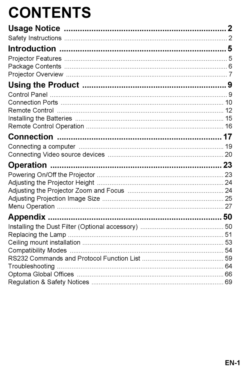Optoma W311 User manual