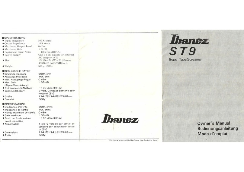 Ibanez ST9 owner's manual