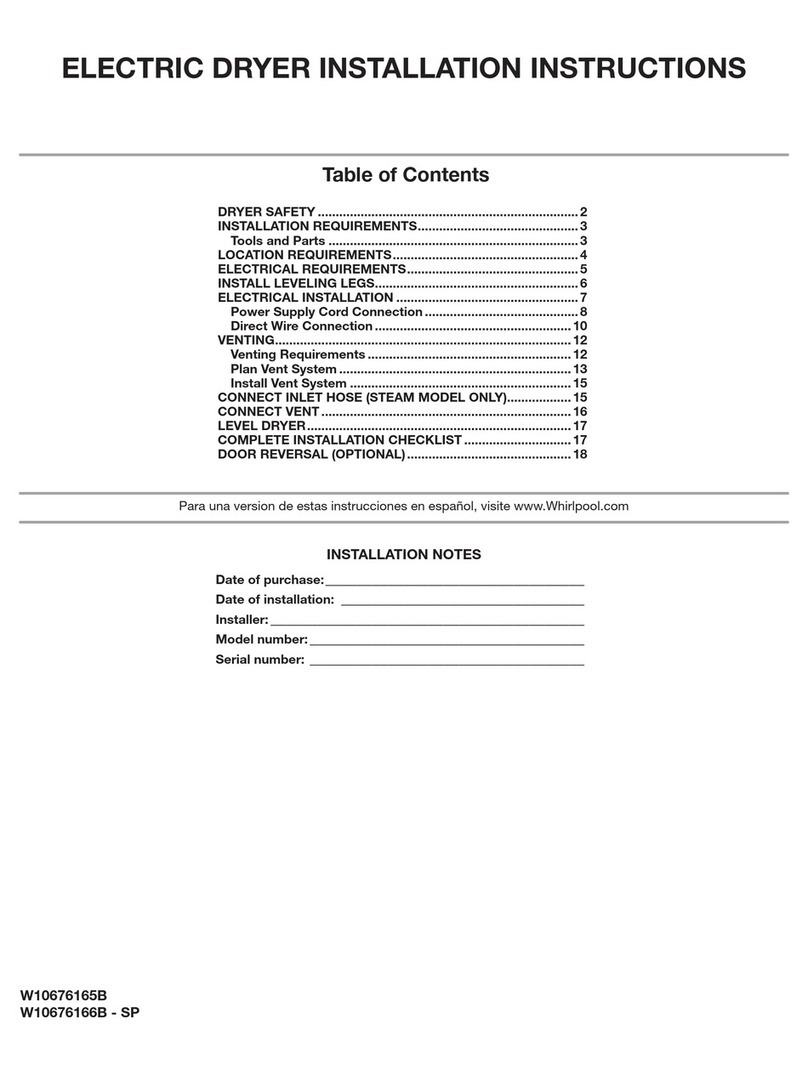 Maytag MED5100DC installation instructions