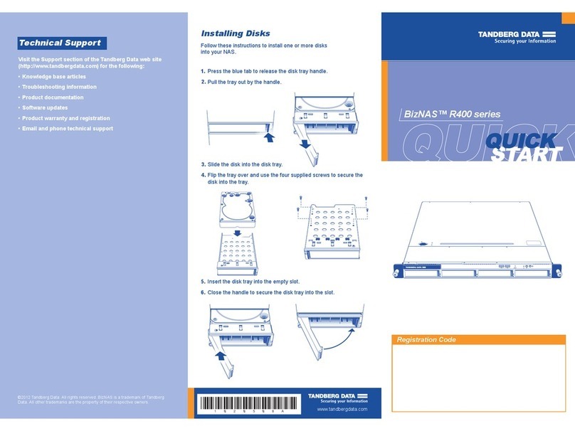 Tandberg Data BizNAS R400 series quick start guide