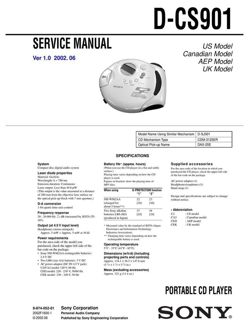 Sony D-CS901 - Portable Cd Player User manual