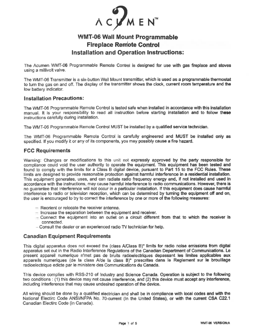 Acumen WMT-06 Installation and operation manual
