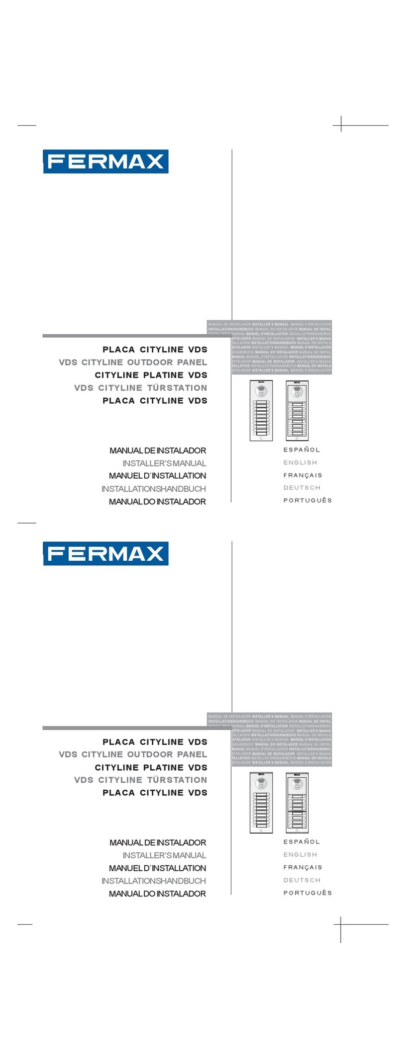 Fermax CITYLINE PLATINE VDS User guide