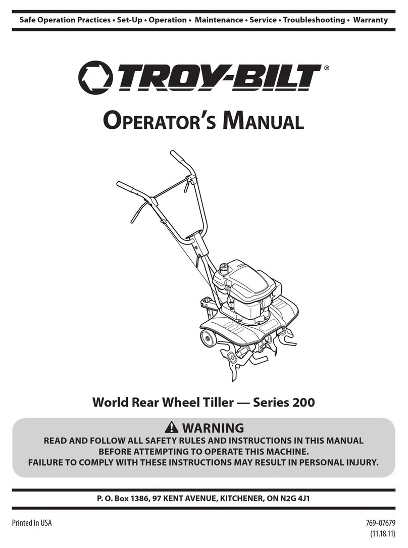 Troy-Bilt Series 200 World Rear Wheel Tiller Operator's manual Troy-Bilt Series 200 World Rear Wheel Tiller Operator's manual