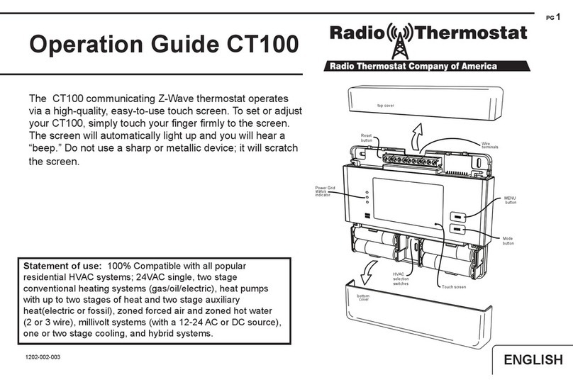 Radio Thermostat CT100 Operation guide