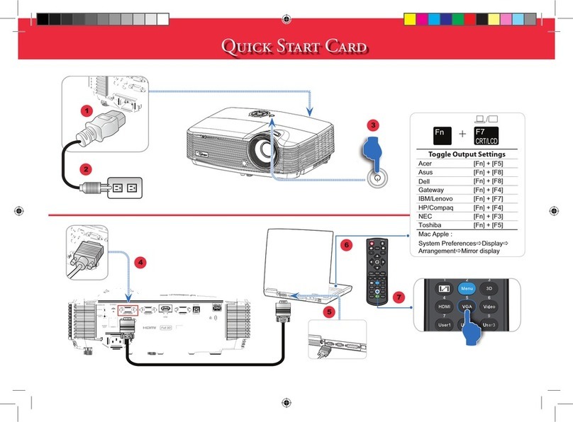 Optoma X313 Quick start card