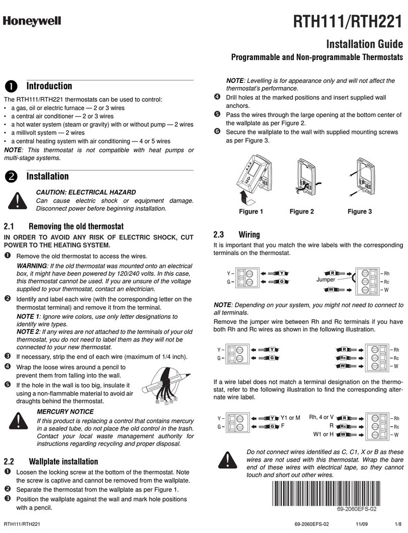 Honeywell RTH111 series User manual