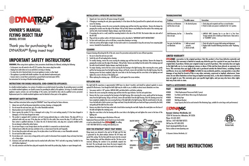 DynaTrap DT1100 owner's manual