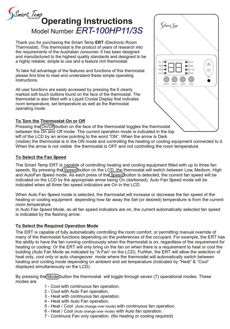 Smart temp ERT-100HP11/3S User manual