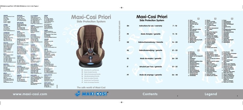 MaxiCosi Priori Instructions for use & warranty