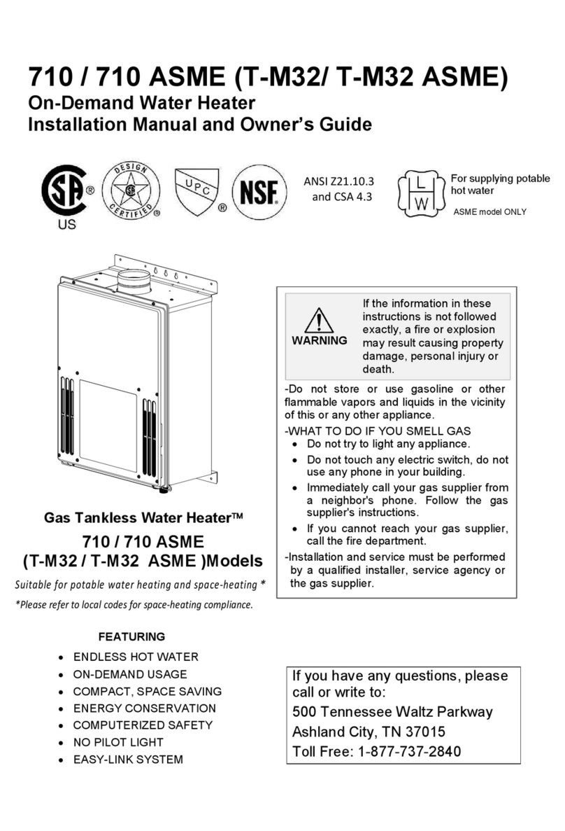 State Water Heaters 710 Installation manual and owner's guide