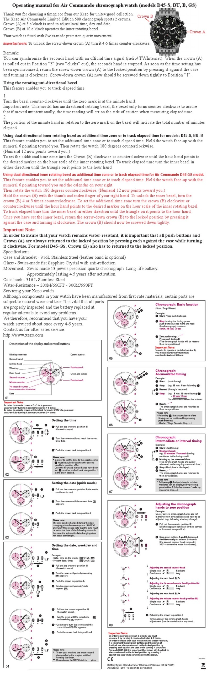 Xezo Air Commando D45-S Operation manual