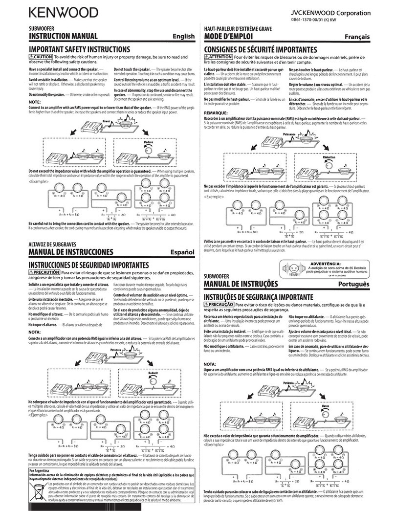 Kenwood KFC-W2516PS instruction manual