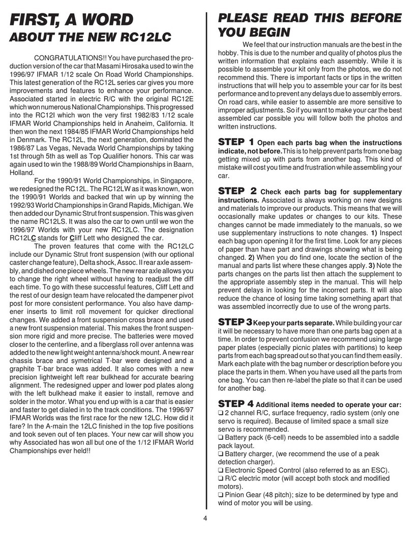 Associated Electrics RC12LC User manual Associated Electrics RC12LC User manual