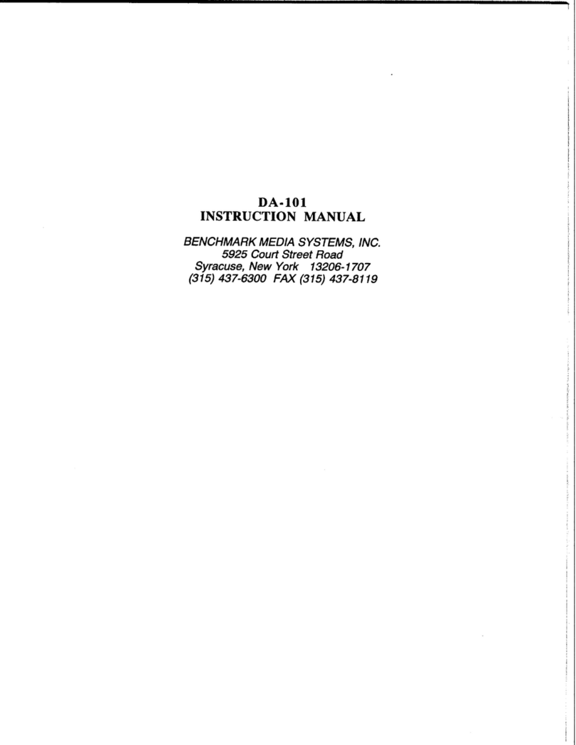 Benchmark DA-101 instruction manual