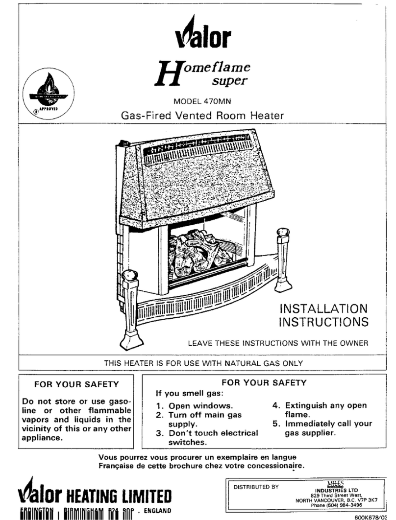 Valor Homeflame 470MN installation instructions