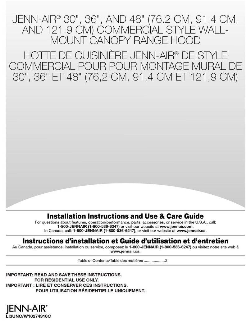Jenn-Air LI3UNC/W10274316C Installation Instructions and Use & Care Guide