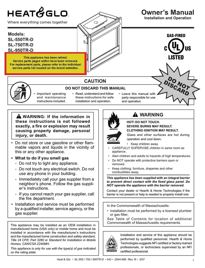 Heat & Glo SL-550TR-D User manual