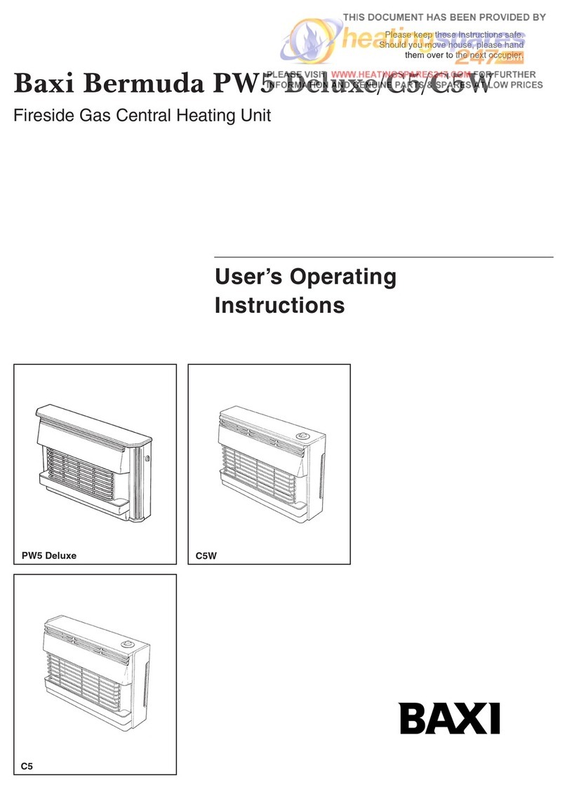 Baxi Bermuda PW5 Deluxe Operation instructions
