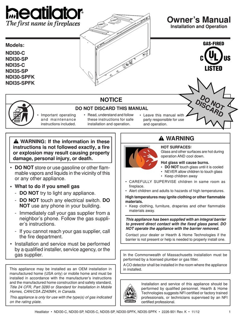 Heatilator NDI30-C User manual